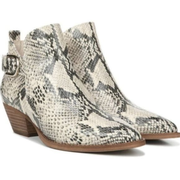 Sam Edelman Neena Bootie Black Nude Snake - Picture 4 of 12